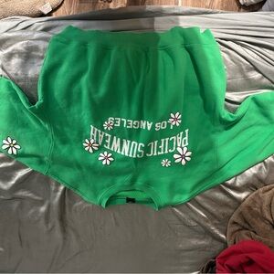 Pacific Sunwear Green Floral Sweatshirt